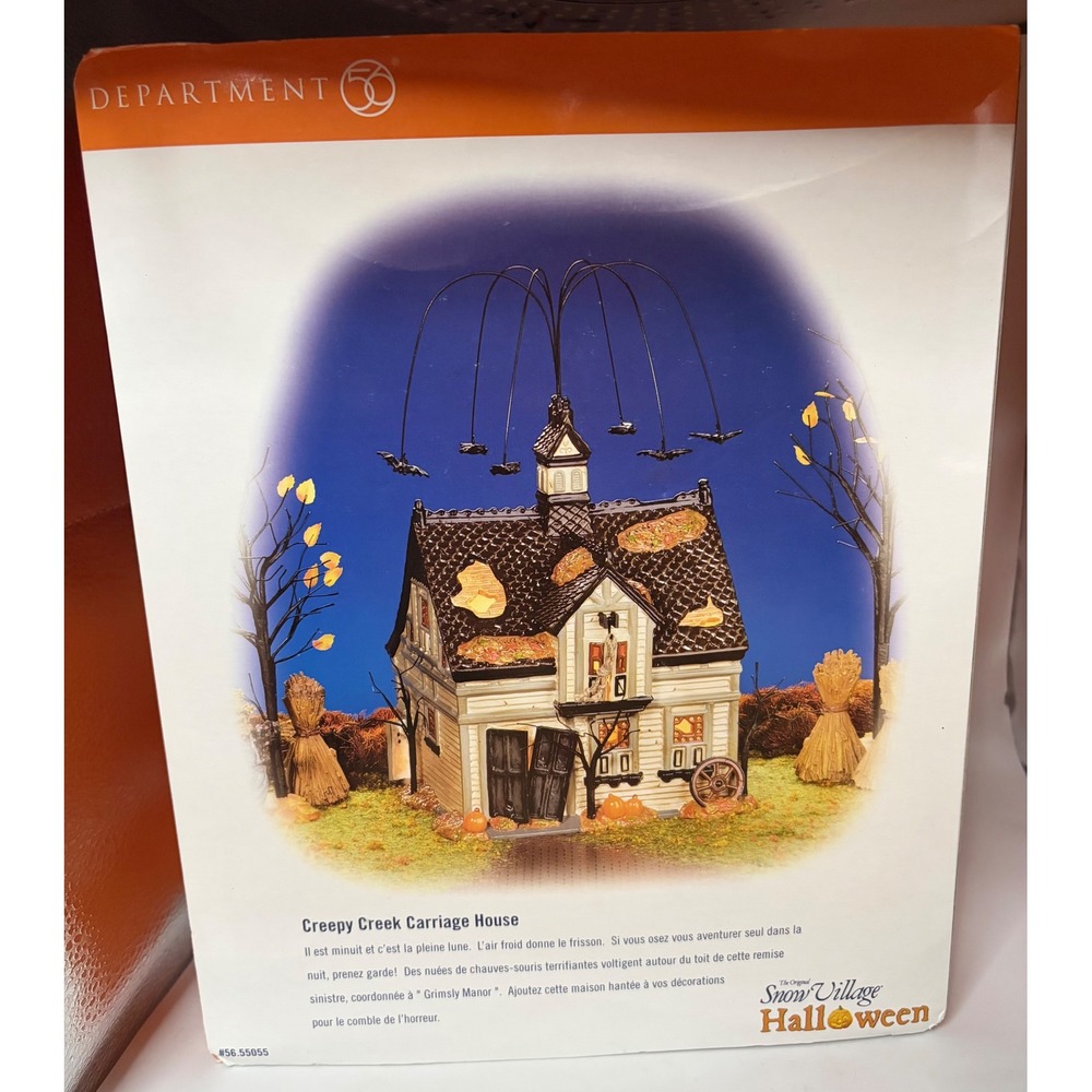 Dept 56 Snow Village Halloween Creepy Creek Carriage House 56.55055 Haunted Bat